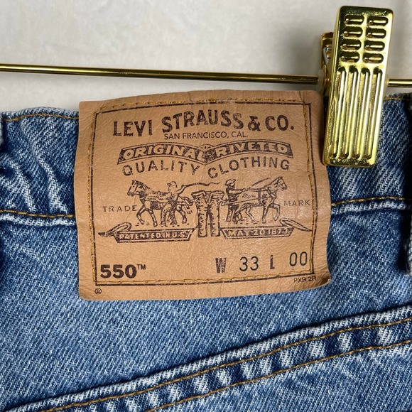 Vintage Levi's 550 Jean Short Cut Offs Orange Tab w/ Bleach Dyed Hem Women's 33 - Picture 7 of 9